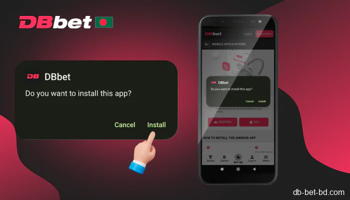 Tap install button, step 3