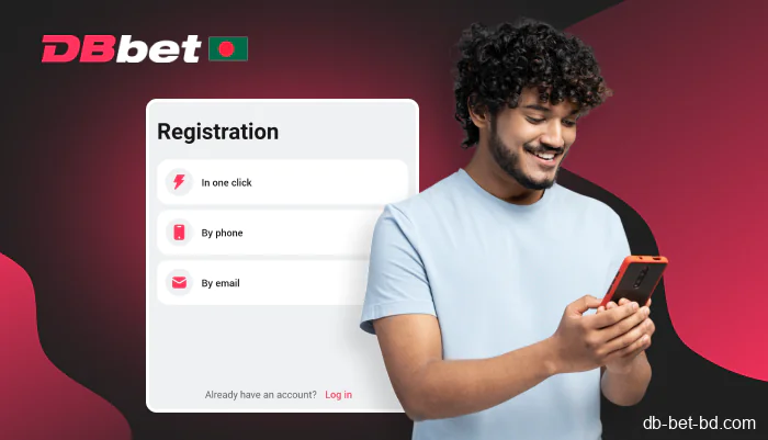 Choose one of the three ways to register on DBbet website